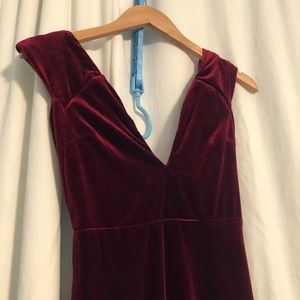 Burgundy velvet dress